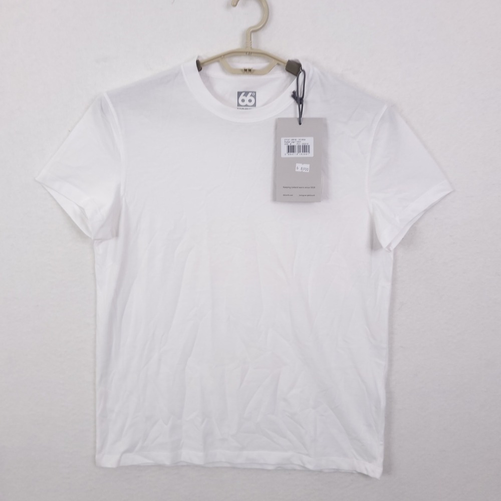 66 North Rubber Logo T-Shirt Mens M White Organic Cotton Recycled Athletic